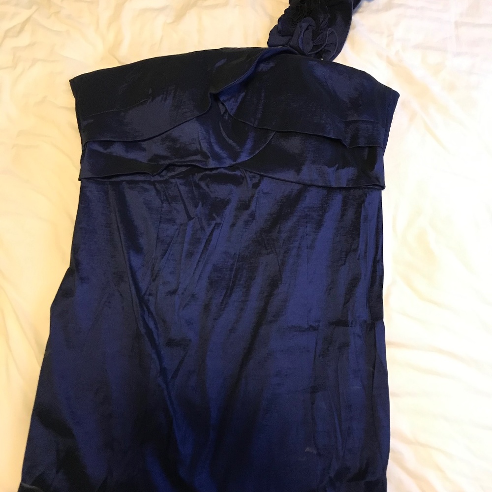 Blue 1 shoulder short dress